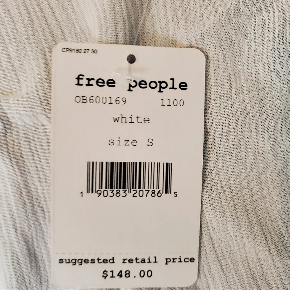 Free People NWT Women's Cora White Floral Embroidered Mini Dress Size S/Petite - Picture 11 of 15